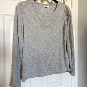 Gray Sweater w/Puff Sleeves